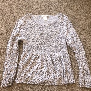 Women’s Textured Grey/White Spotted Top Sm